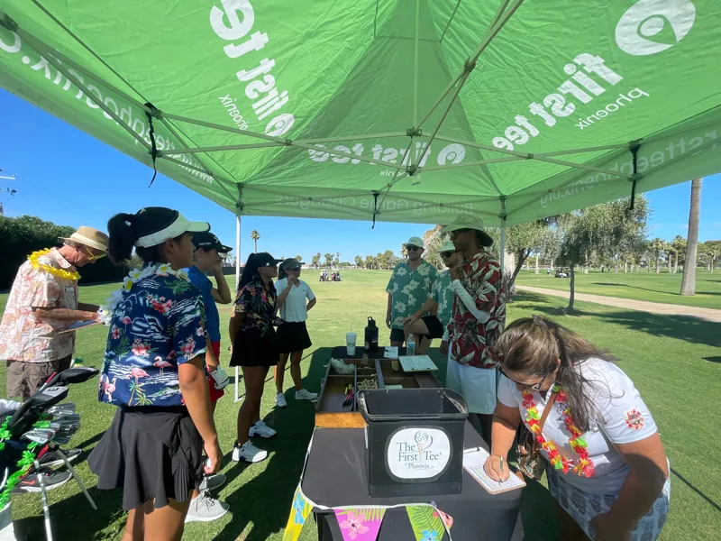 The First Tee tent at the Fore The Kids golf tournament